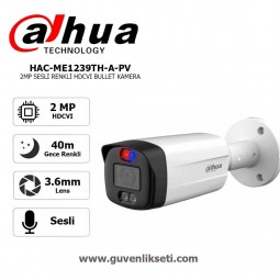 Dahua HAC-ME1239TH-A-PV 2mp Gece Renkli ve  Sesli Ahd HDCVI IR Bullet Kamera